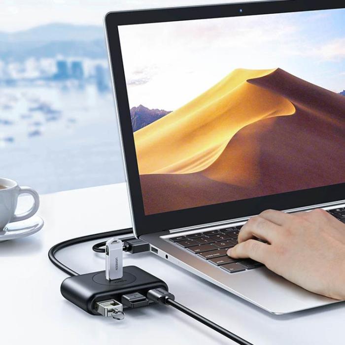 Ugreen - Ugreen Multifunktionell USB HUB USB-C Kabel 1m - Vit
