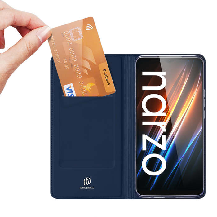Dux Ducis - Dux Ducis Realme C30/Narzo 50i Prime Plånboksfodral Skin Pro Flip - Blå