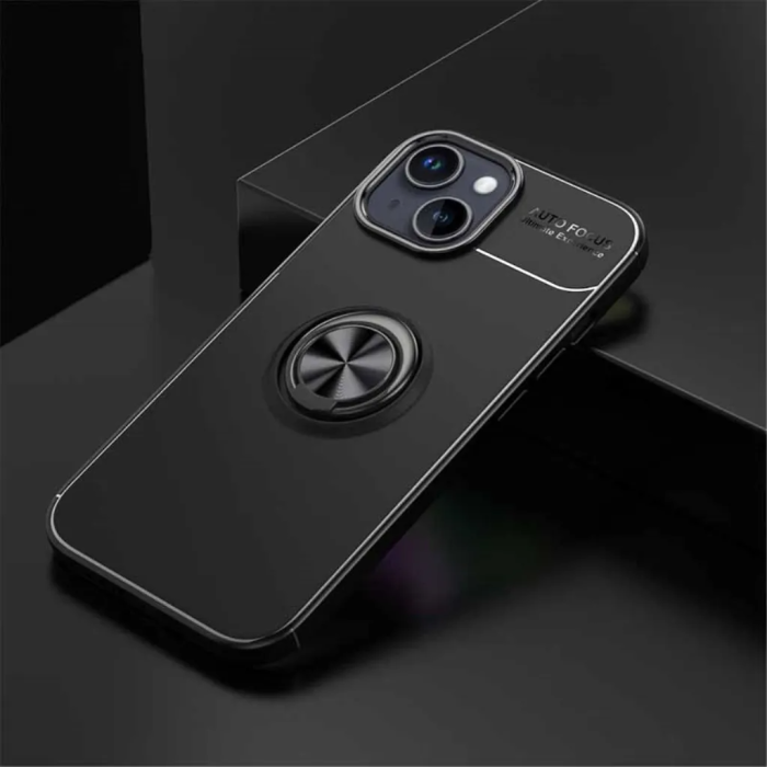 Taltech - iPhone 15 Mobilskal Ringhållare - Svart