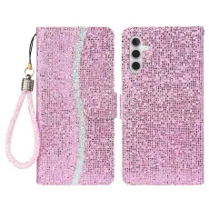 OEM - ABEEL Samsung Galaxy S26 Plus Fodral PU L&auml;der Glitter - Rosa