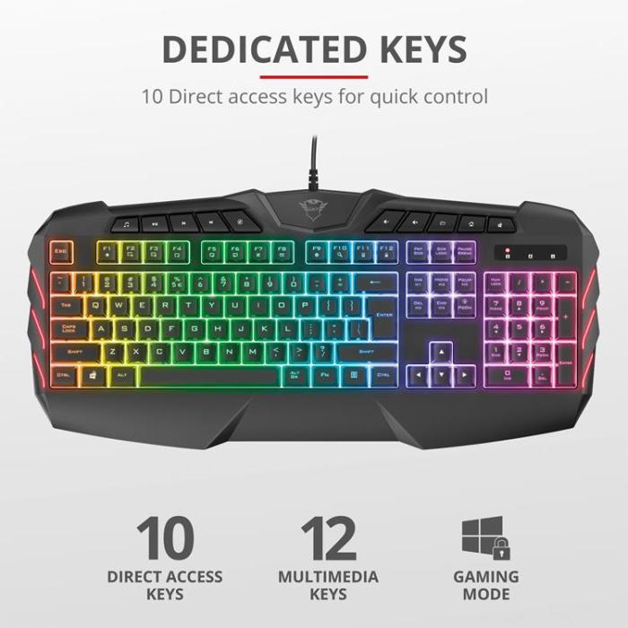 UTGATT1 - TRUST GXT 853 Odyss Semi-mechanical Keyboard Nordis