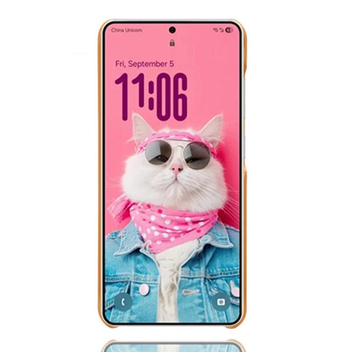 OEM - Samsung Galaxy S26 Ultra Skal Dual Kortfack PU Läder + Hård PC - Orange