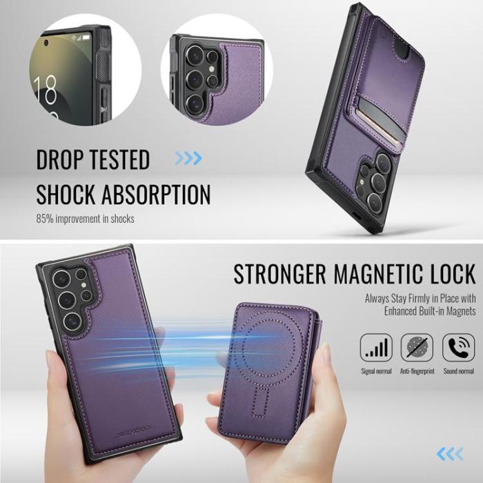 OEM - JEEHOOD Samsung Galaxy S24 Ultra Fodral KonstLäder - Lila
