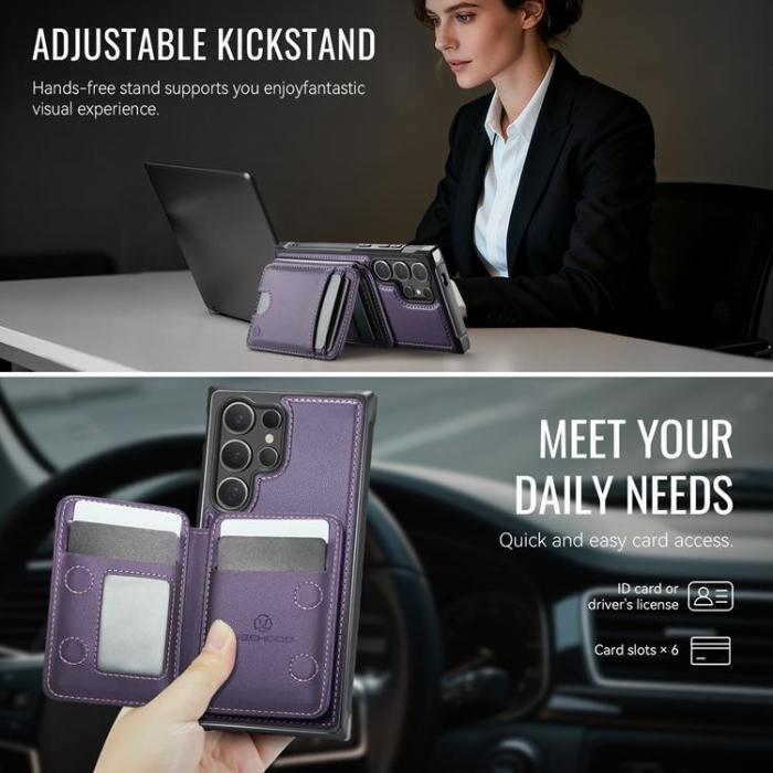 OEM - JEEHOOD Samsung Galaxy S24 Ultra Fodral KonstLäder - Lila