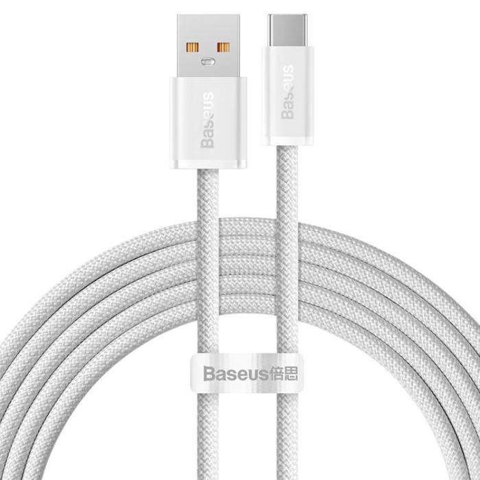 BASEUS - Baseus Dynamic USB-C till USB-A kabel 100W 2m - Vit