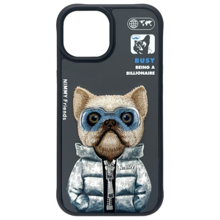 NIMMY - Nimmy iPhone 15 Mobilskal Cool & Cute 2.0 Dog - Svart