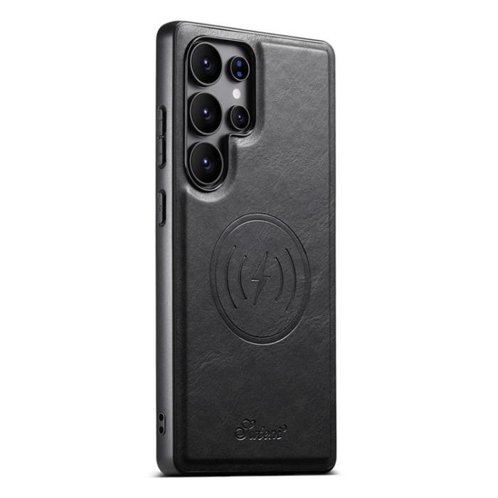 SUTENI - SUTENI Mobilskal för Galaxy S25 Ultra MagSafe Korthållare H19 - Svart