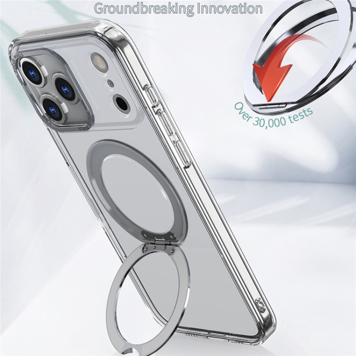 A-One Brand - iPhone 17 Pro Mobilskal MagSafe TPU + Acrylic Kickstand - Clear