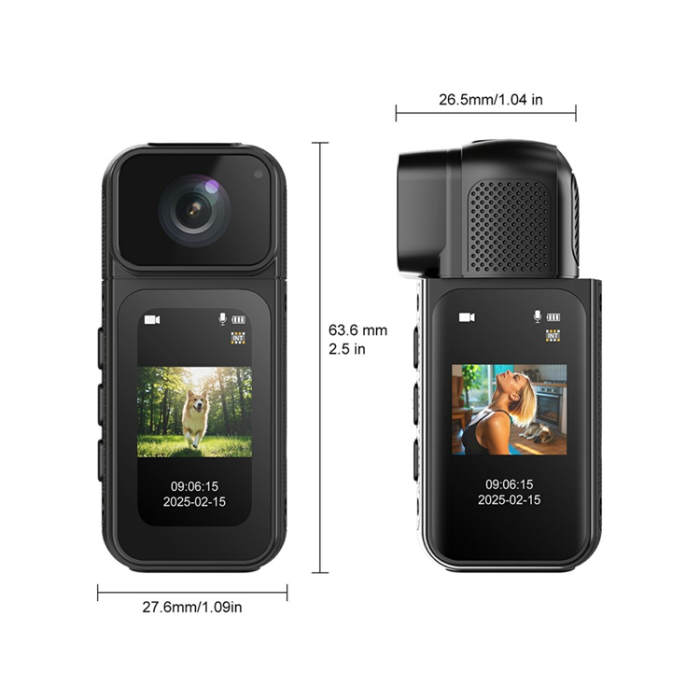 OEM - Mini Action WiFi TumKamera 2.7K Ultra HD 1.47 tums Skärm S80 - Svart