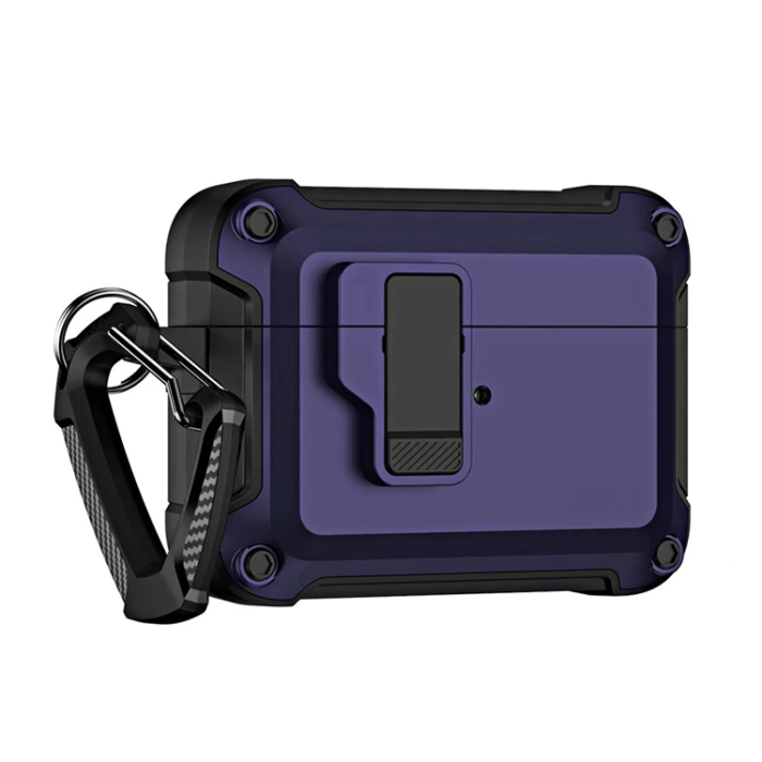 OEM - Airpods 4 Skal Armor med Carabiner - Lila