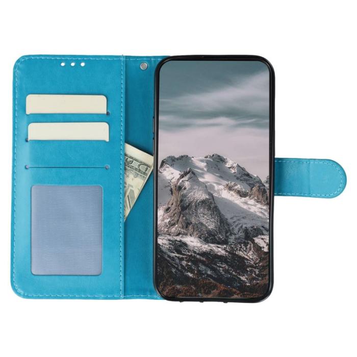 OEM - Samsung Galaxy S26 Plus Skal Konstläder Mandala Tryck - Blå