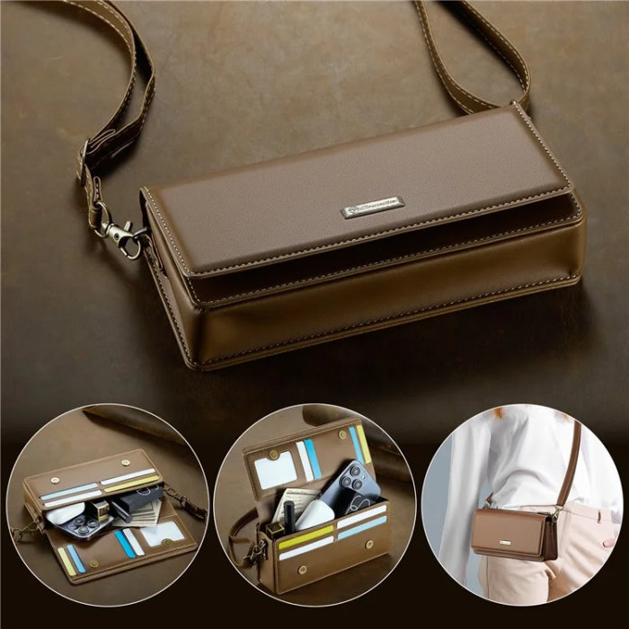 Caseme - CASEME Crossbody Väska RFID Blocking Me30 Max Läder - Brun