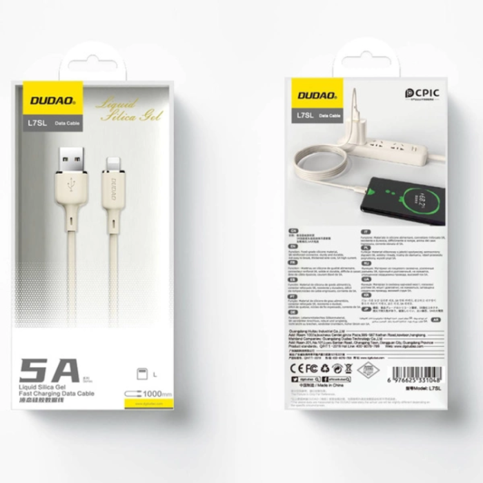 Dudao - Dudao USB-A till Lightning kabel 1m - Beige
