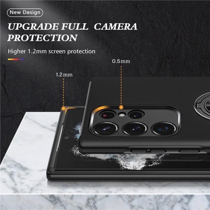 OEM - Samsung Galaxy S26 Ultra Skal Plast Med Rotera Ringhållare - Svartgrön