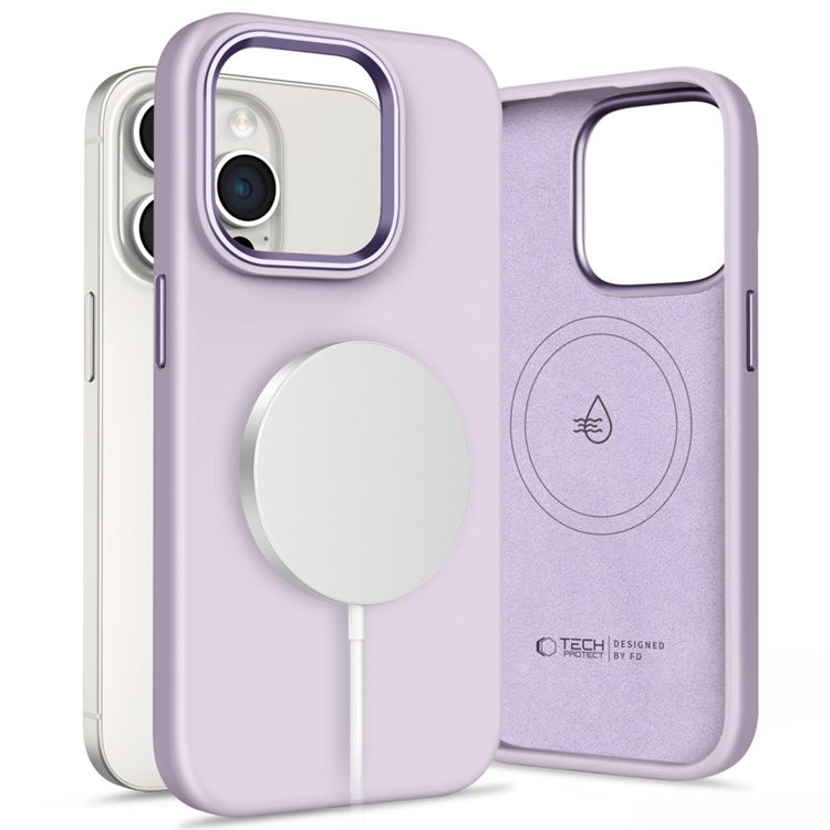 Tech-Protect iPhone 15 Pro Mobilskal Magsafe Silikon Pure - Mauve | 2353 | AlltMobil