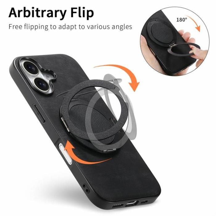 A-One Brand - iPhone 17 Mobilskal Rotating Kickstand - Svart