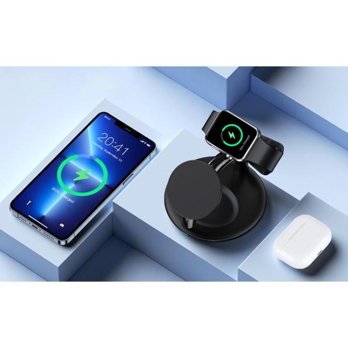 Choetech - Choetech 3-in-1 Trådlös Laddare iPhone, Apple Watch, AirPods - Svart