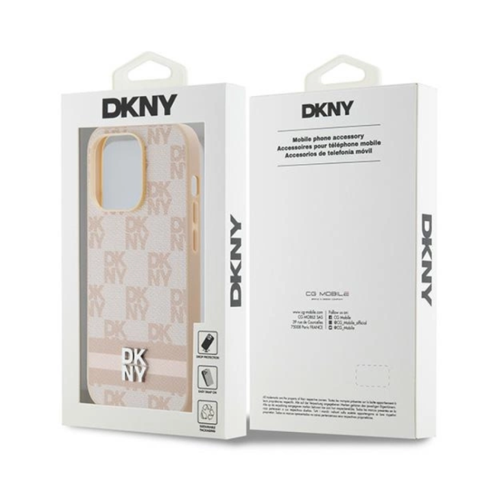 DKNY - DKNY iPhone 14 Pro Mobilskal Läder Checkered Mono Pattern