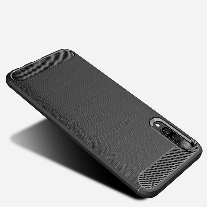 OEM - Carbon Brushed Mobilskal till Samsung Galaxy A70 - Svart