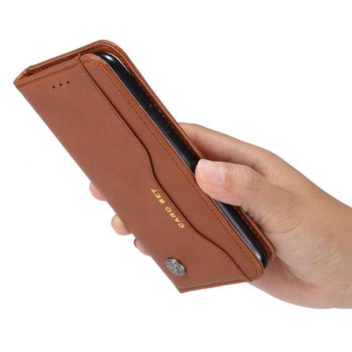 A-One Brand - Auto-absorbed Läder Plånboksfodral Xiaomi Poco X3 / X3 Pro / X3 NFC - Brun