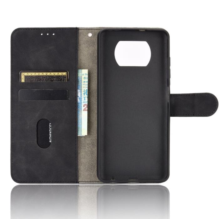 OEM - Skin-touch Protector Plånboksfodral Xiaomi Poco X3 / X3 Pro / X3 NFC - Svart