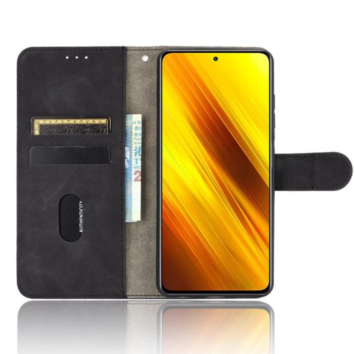 OEM - Skin-touch Protector Plånboksfodral Xiaomi Poco X3 / X3 Pro / X3 NFC - Svart