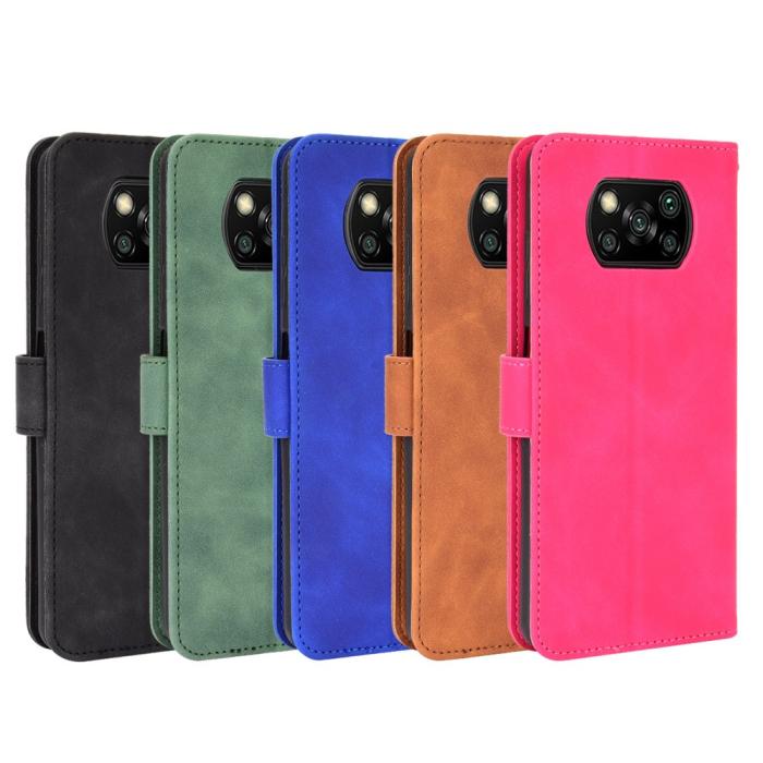 OEM - Skin-touch Protector Plånboksfodral Xiaomi Poco X3 / X3 Pro / X3 NFC - Svart