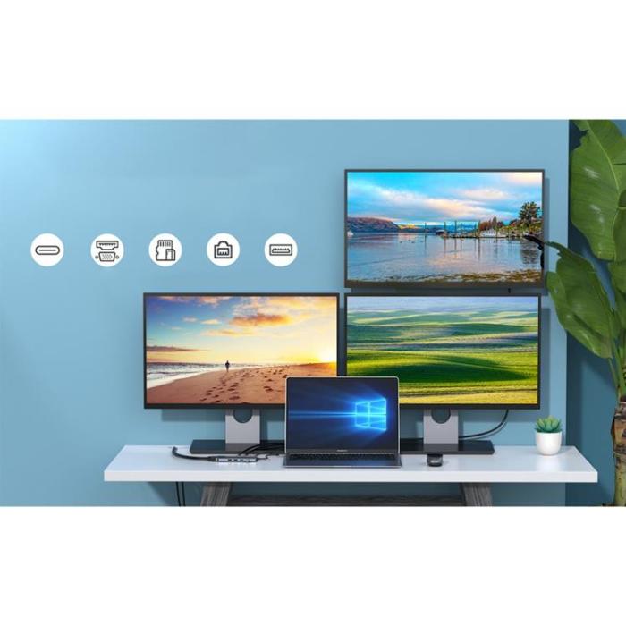 Choetech - Choetech Multifunktionell 12in1 HUB med Display