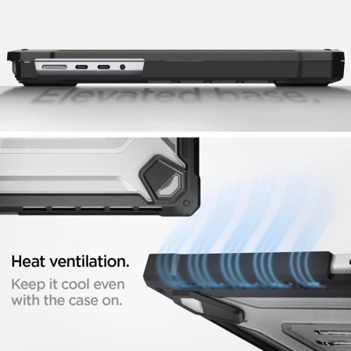 UTGATT - Spigen Macbook Pro 14 Skal Rugged Armored Matte - Svart