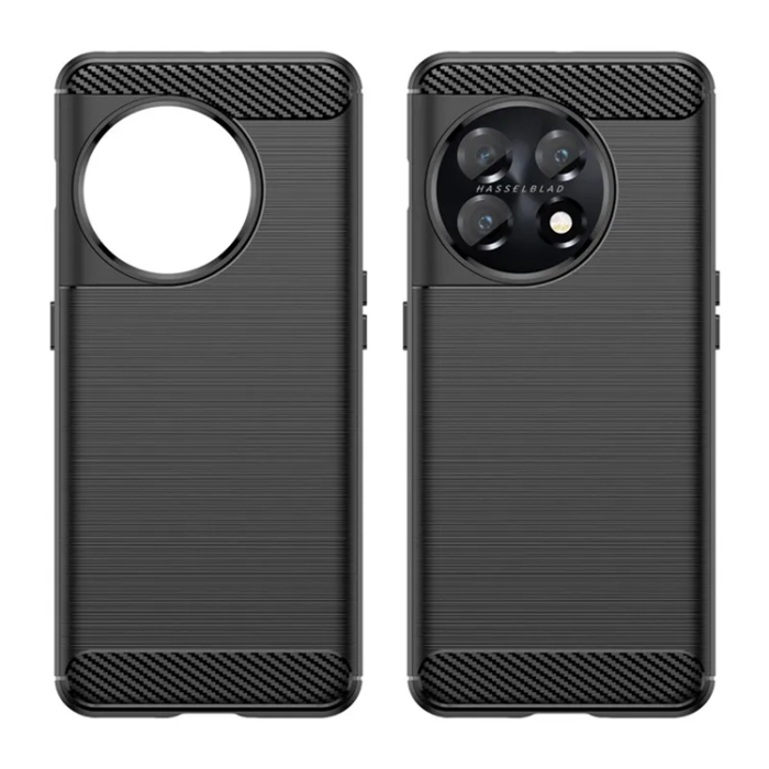 A-One Brand - OnePlus 11 5G Mobilskal Brushed Carbon Fiber - Svart
