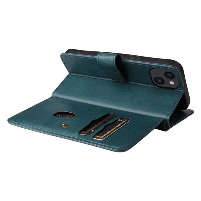 OEM - iPhone 14 Plånboksfodral KT PU Läder - Grön