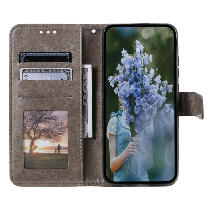 A-One Brand - Google Pixel 7A Plånboksfodral Imprinted Mandala Flower - Grå
