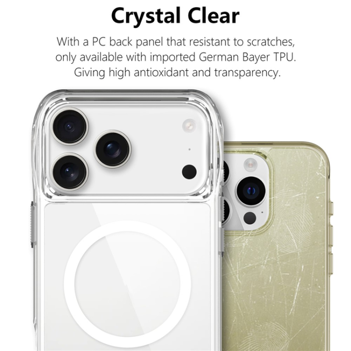A-One Brand - iPhone 17 Pro Mobilskal MagSafe TPU + PC Crystal Clear