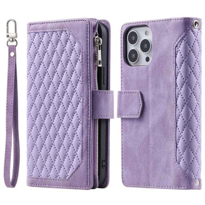 OEM - iPhone 14 Pro Max Plånboksfodral Rhombus - Lila