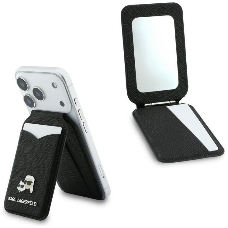 Karl Lagerfeld MagSafe Korthållare Stativ med Spegel - Svart