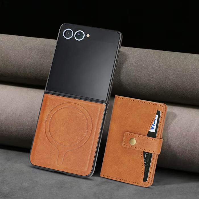 A-One Brand - Galaxy Z Flip 7 Mobilskal MagSafe Detachable Korthållare Kickstand