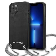 KARL LAGERFELD - Karl Lagerfeld iPhone 13/14/15 Skal MagSafe Leather Textured & Chain