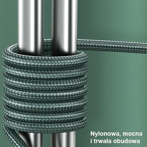 USAMS Kabel flätad U55 2A microUSB set 1m grön SJ450USBSG02