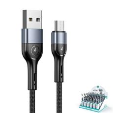 USAMS - USAMS Kabel fl&auml;tad U55 2A microUSB set 1m svart SJ450ZJ01