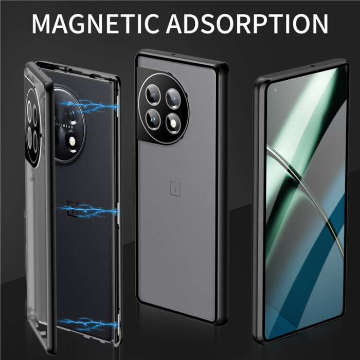 A-One Brand - OnePlus 11 5G Mobilskal Magnetic Metal Frame - Svart