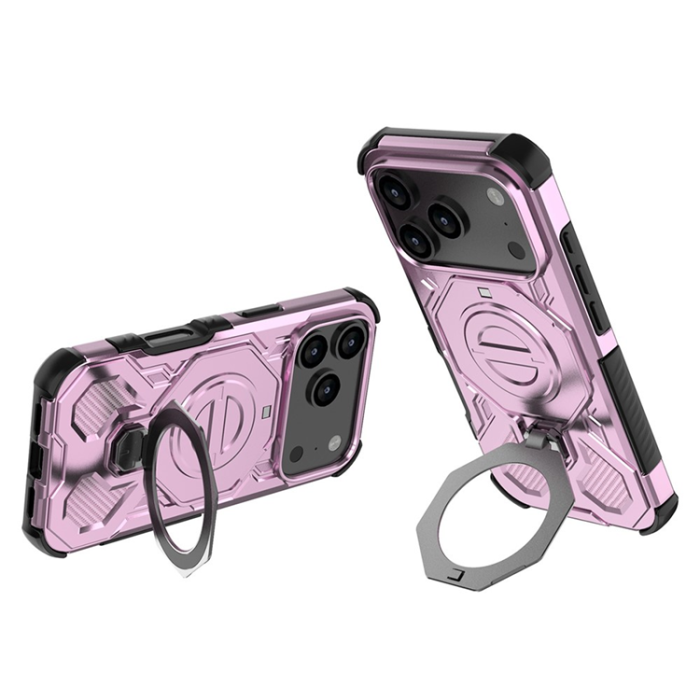 A-One Brand - iPhone 17 Pro Mobilskal Rotating Kickstand - Rosa