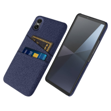 A-One Brand - Sony Xperia 10 VII Mobilskal med Dual Kortfack Tyg + PC - Blå