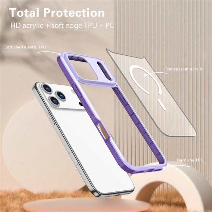 A-One Brand - iPhone 17 Pro Mobilskal MagSafe TPU + PC Clear - Lila