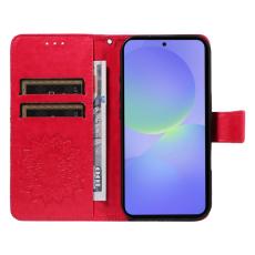 OEM - Samsung Galaxy A37 Pl&aring;nboksfodral Konstl&auml;der Blomma - R&ouml;d