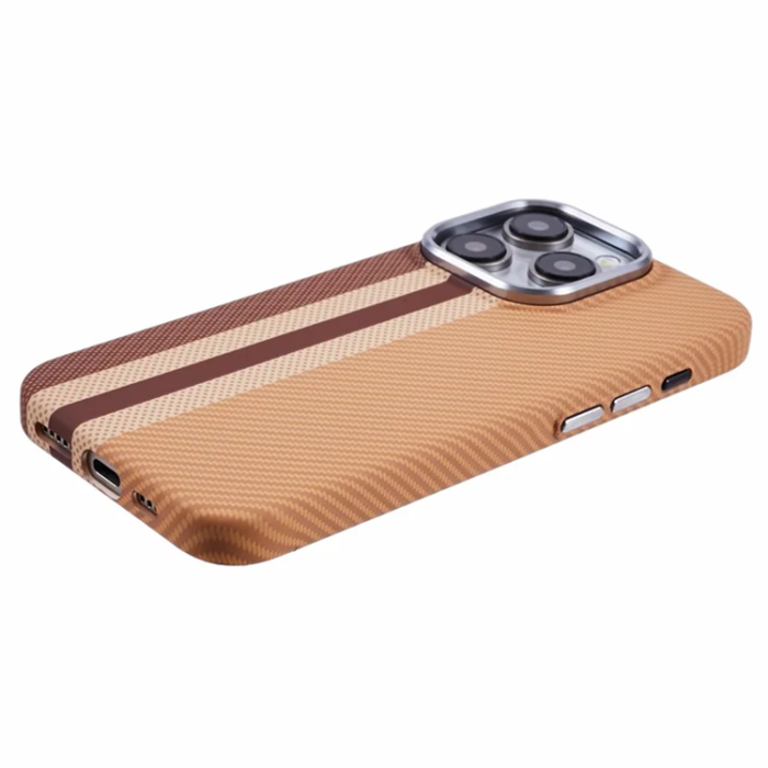 A-One Brand - iPhone 15 Pro Mobilskal Magsafe Kevlar Aramid Fiber - Gul