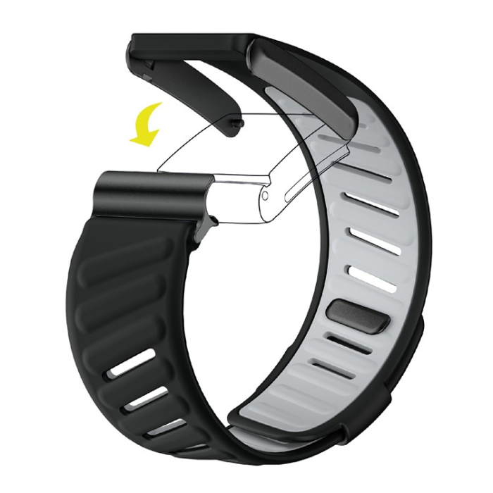 A-One Brand - Whoop 4.0 Armband Silikon Adjustable - Svart/Grå