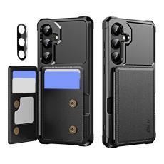 ENKAY - ENKAY Samsung Galaxy A55 5G Fodral KonstL&auml;der + Plast - Svart