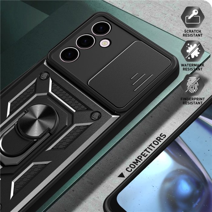 OEM - Galaxy A24 4G Mobilskal Ringhållare Kickstand - Svart