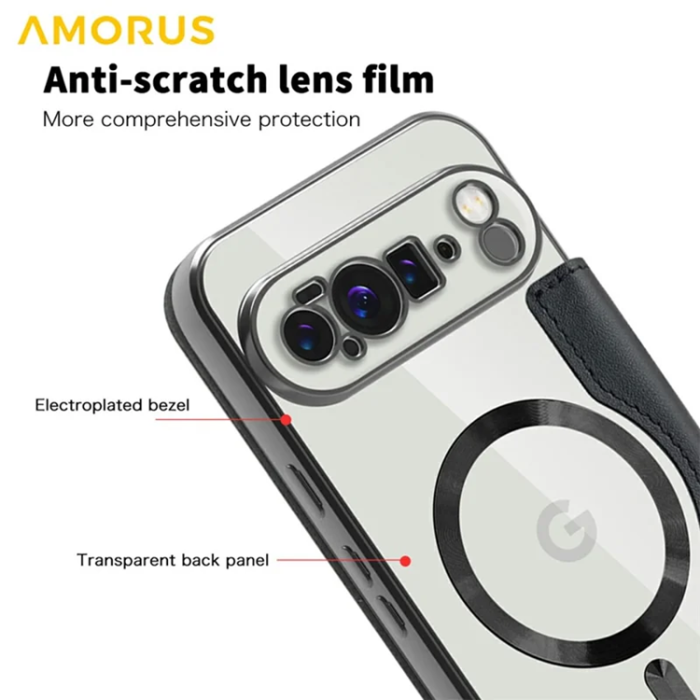 AMORUS - AMORUS Google Pixel 10 Pro XL Plånboksfodral Magsafe RFID - Svart