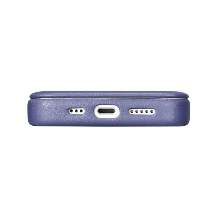 ICARER - iCarer iPhone 14 Plus Plånboksfodral Magsafe CE Läder - Ljuslila